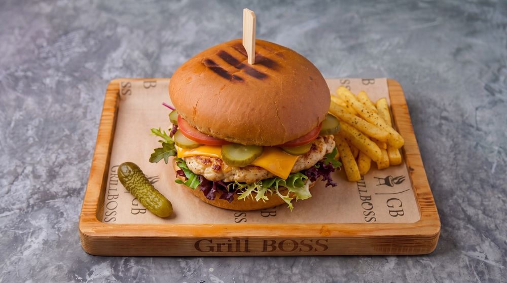 Chicken Caesar burger